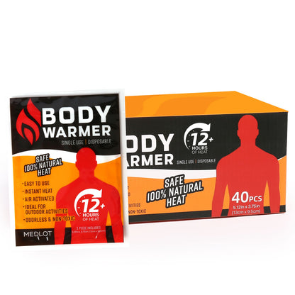 MEDLOT Body & Hand Warmers with Adhesive, Up to 18 Hours of Heat, , Air-activated Warmers, 40 Pack