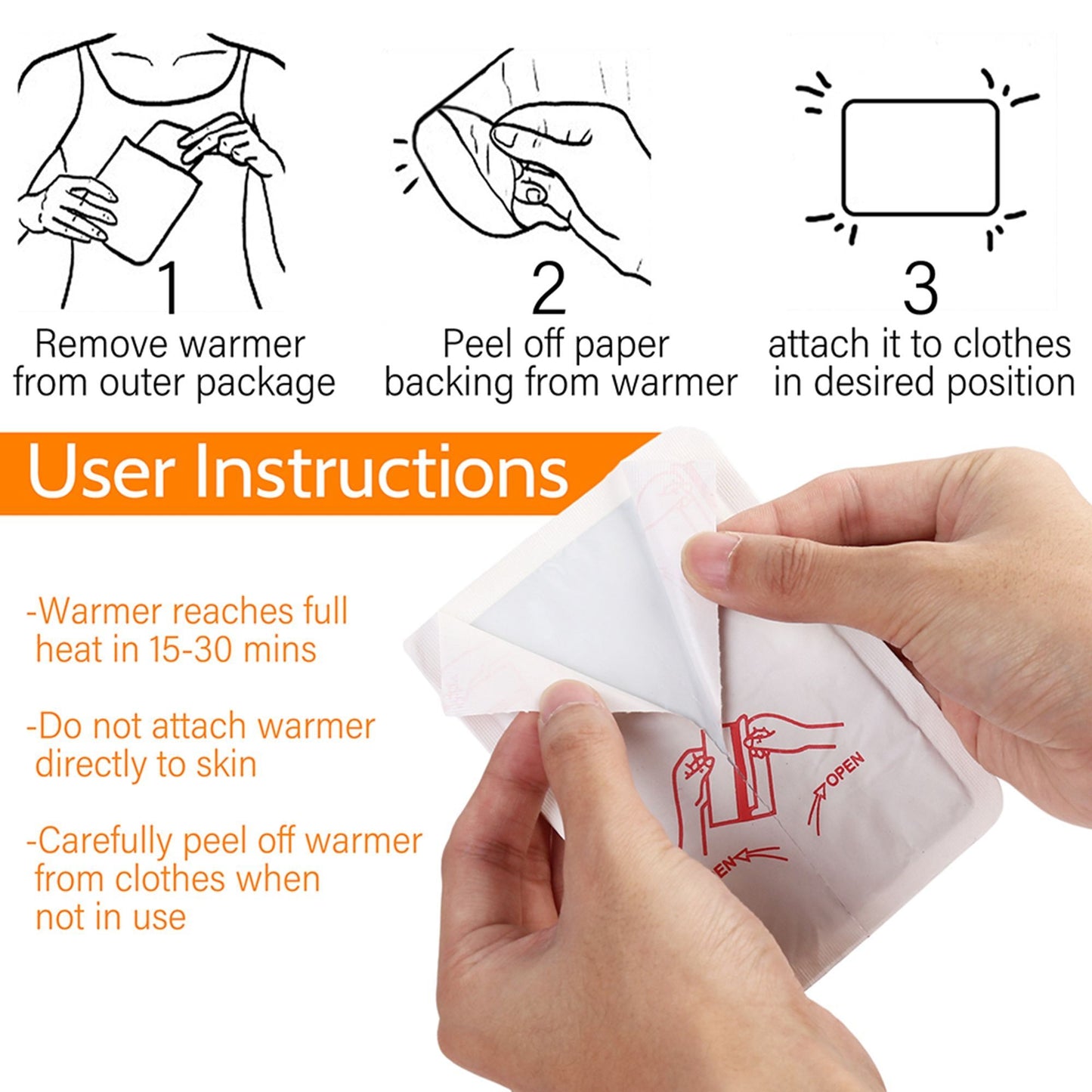 LotFancy Large Body & Hand Super Warmers, 40 Pack, Air-activated Warmers, Up to 12 Hours of Heat