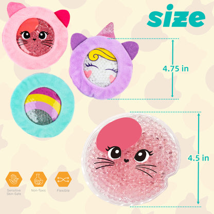 LotFancy Kid Ice Pack for Boo Boos, 3 Pack Reusable Gel Cold Pack for Kids, 4.75 in