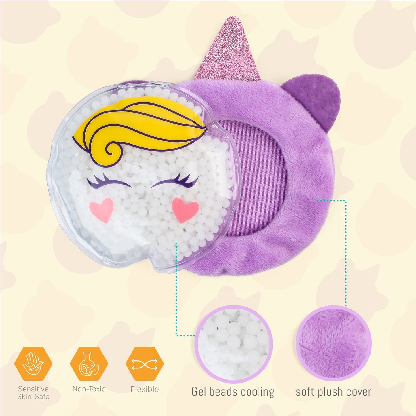 LotFancy Kid Ice Pack for Boo Boos, 3 Pack Reusable Gel Cold Pack for Kids, 4.75 in