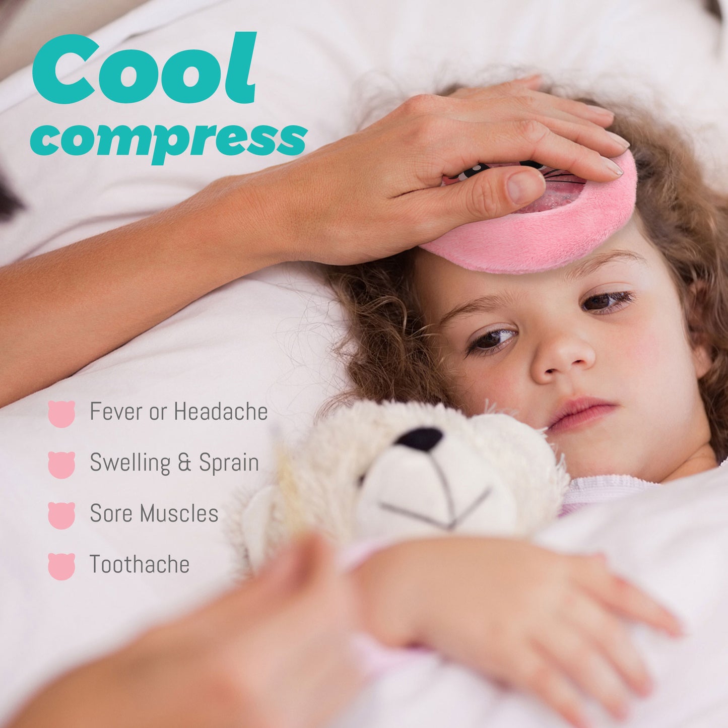 LotFancy Kid Ice Pack for Boo Boos, 3 Pack Reusable Gel Cold Pack for Kids, 4.75 in
