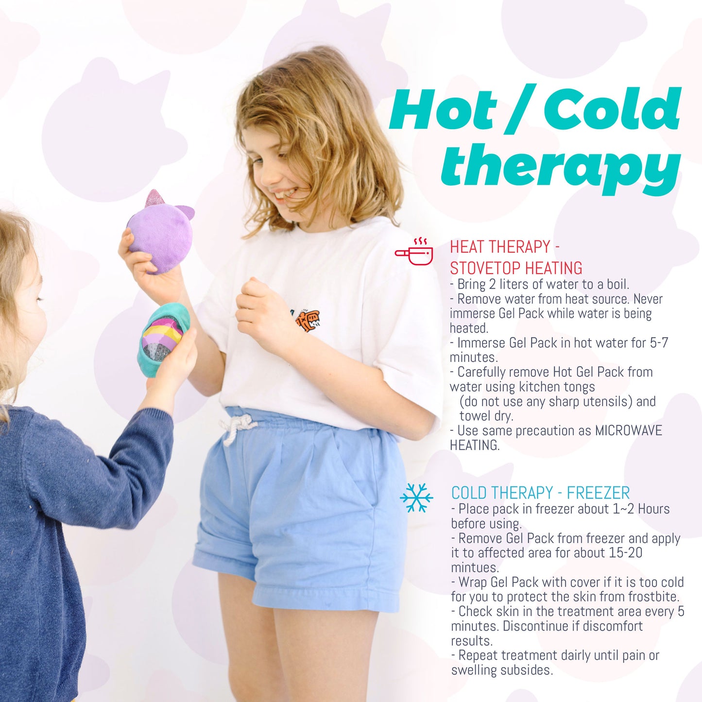 LotFancy Kid Ice Pack for Boo Boos, 3 Pack Reusable Gel Cold Pack for Kids, 4.75 in
