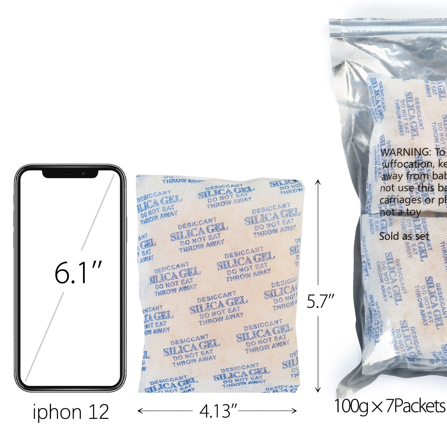 LotFancy Silica Gel Packs, Food Grade Desiccant Packs, Orange to Green Indicating, Non-Toxic Moisture Absorber Desiccant Bags