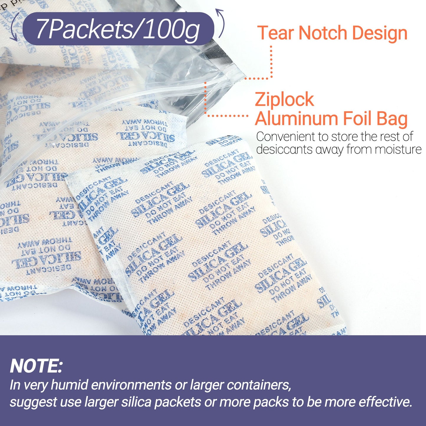 LotFancy Silica Gel Packs, Food Grade Desiccant Packs, Orange to Green Indicating, Non-Toxic Moisture Absorber Desiccant Bags