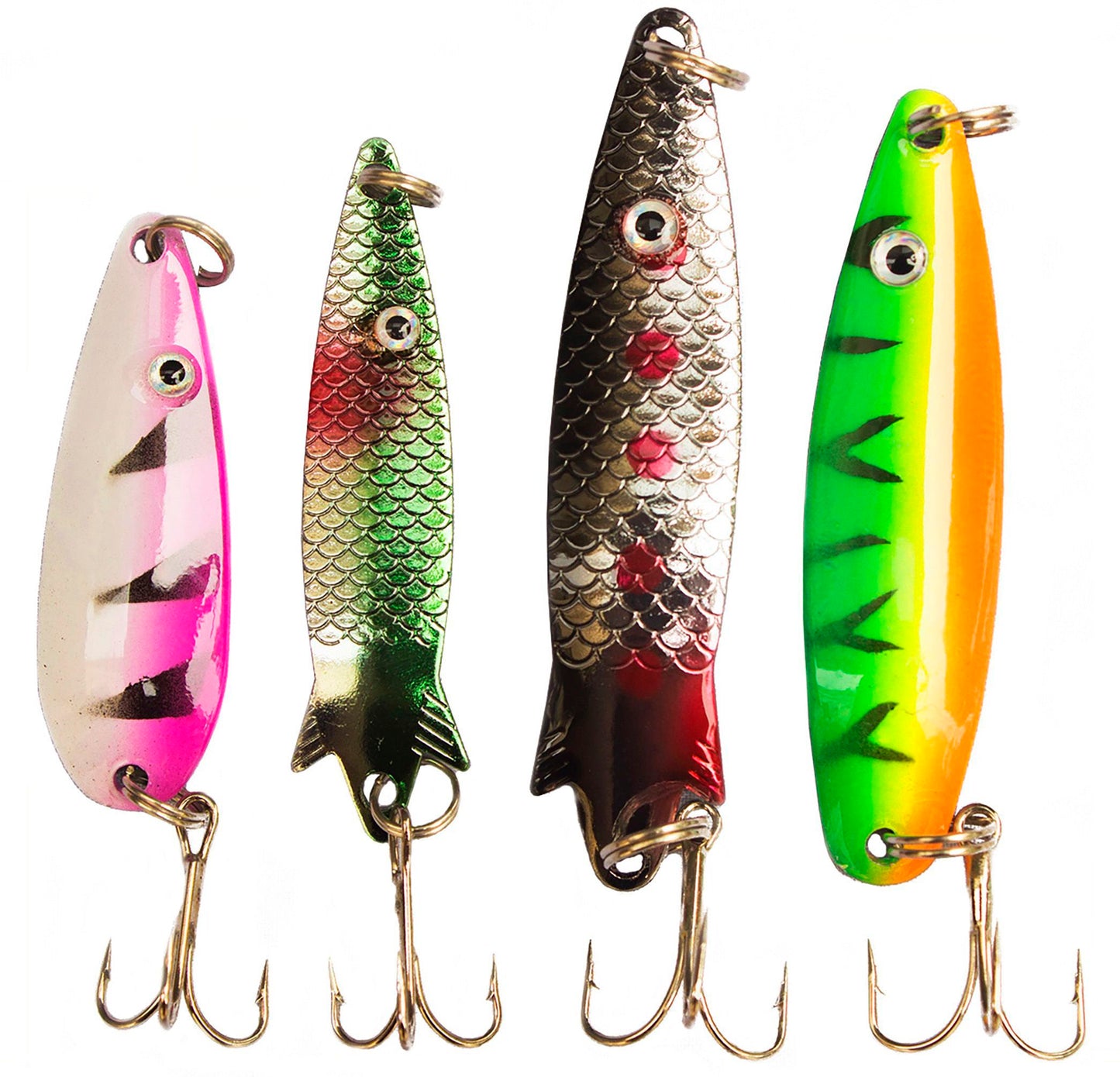 LotFancy Fishing Lures, 30 PCS Spinner Baits for Bass Perch Pike Walleye Trout Salmon, Assorted Hard Metal Spinner Lures Kit, Fit Saltwater and Freshwater
