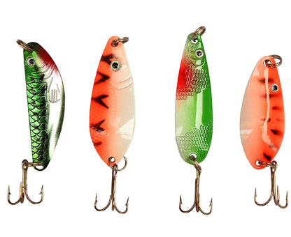 LotFancy Fishing Lures, 30 PCS Spinner Baits for Bass Perch Pike Walleye Trout Salmon, Assorted Hard Metal Spinner Lures Kit, Fit Saltwater and Freshwater