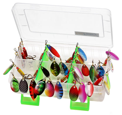 LotFancy Fishing Lures, 30 PCS Spinner Baits for Bass Perch Pike Walleye Trout Salmon, Assorted Hard Metal Spinner Lures Kit, Fit Saltwater and Freshwater