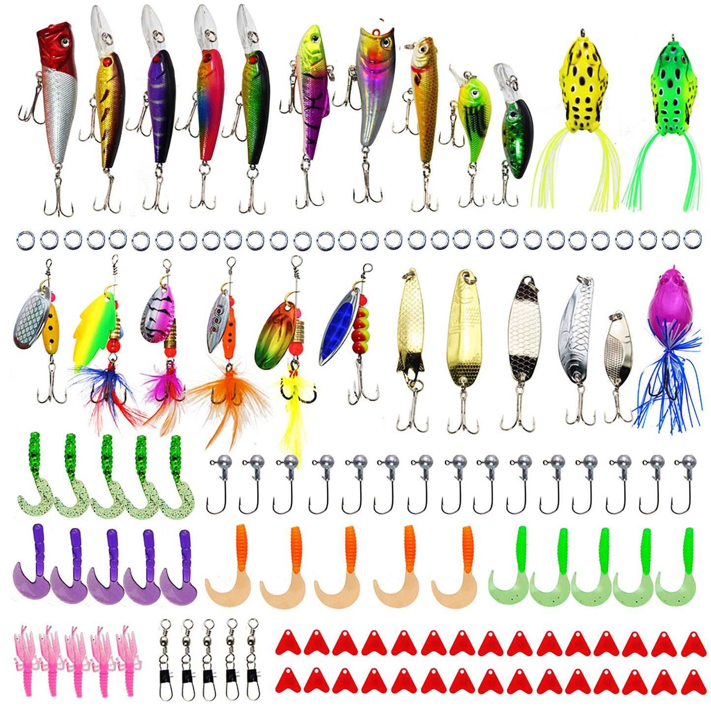 Fishing Lures, Topwater Lures with Treble Hook, Freshwater Saltwater Lures for Bass Trout Walleye, 3D Minnow Fishing Bait, Swimbait Sinking Lure Kit