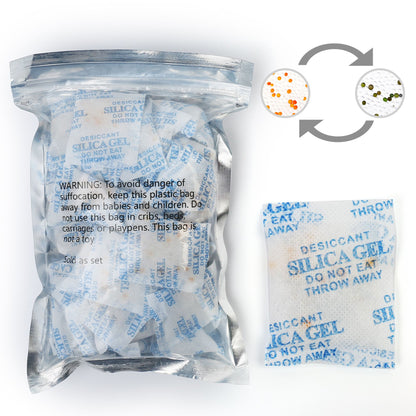 LotFancy Silica Gel Packs, Food Grade Desiccant Packs, Orange to Green Indicating, Non-Toxic Moisture Absorber Desiccant Bags