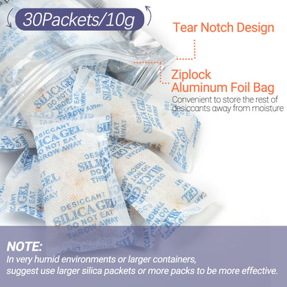 LotFancy Silica Gel Packs, Food Grade Desiccant Packs, Orange to Green Indicating, Non-Toxic Moisture Absorber Desiccant Bags