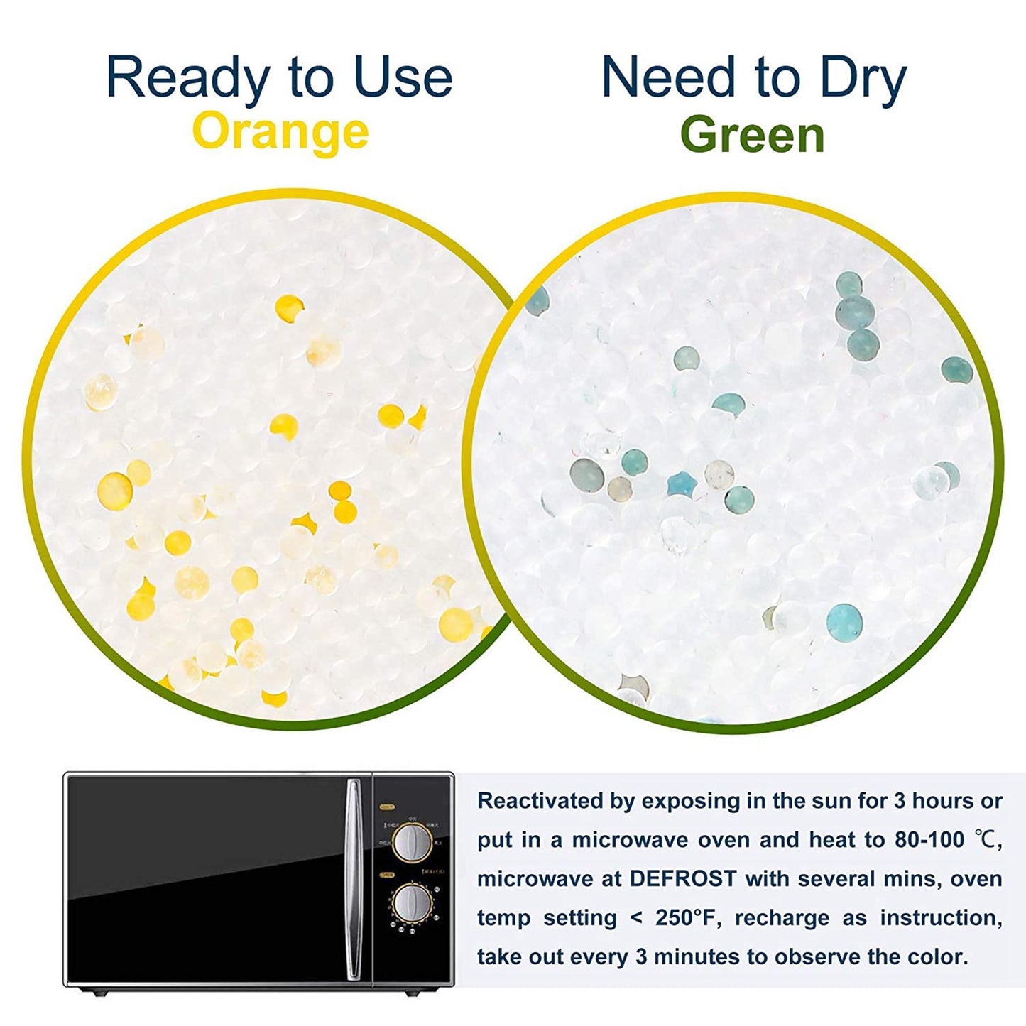 LotFancy Silica Gel Packs, Food Grade Desiccant Packs, Orange to Green Indicating, Non-Toxic Moisture Absorber Desiccant Bags