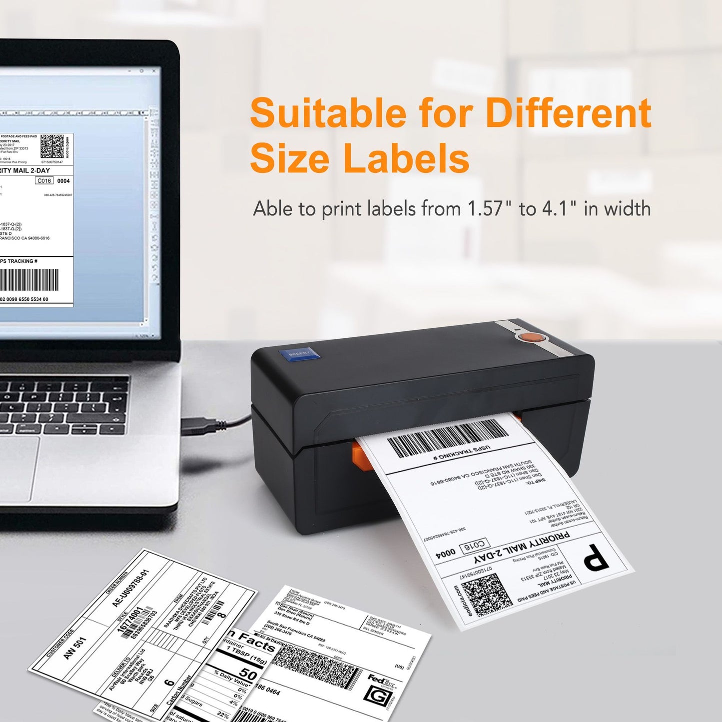LotFancy Thermal Label Printer, 4x6 Shipping Label Printer, High Speed