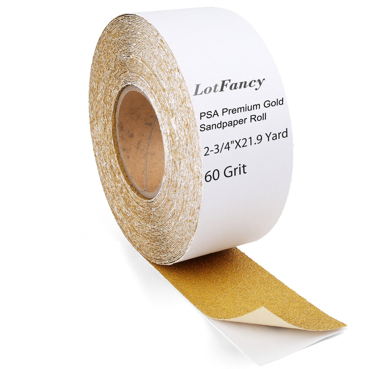 LotFancy Sandpaper Roll, PSA Self Adhesive Sticky Back Longboard Sand Paper, 2-3/4" Wide by 21.9 Yard Long, Premium Aluminum Oxide Abrasive Sanding Roll, for Automotive and Woodworking