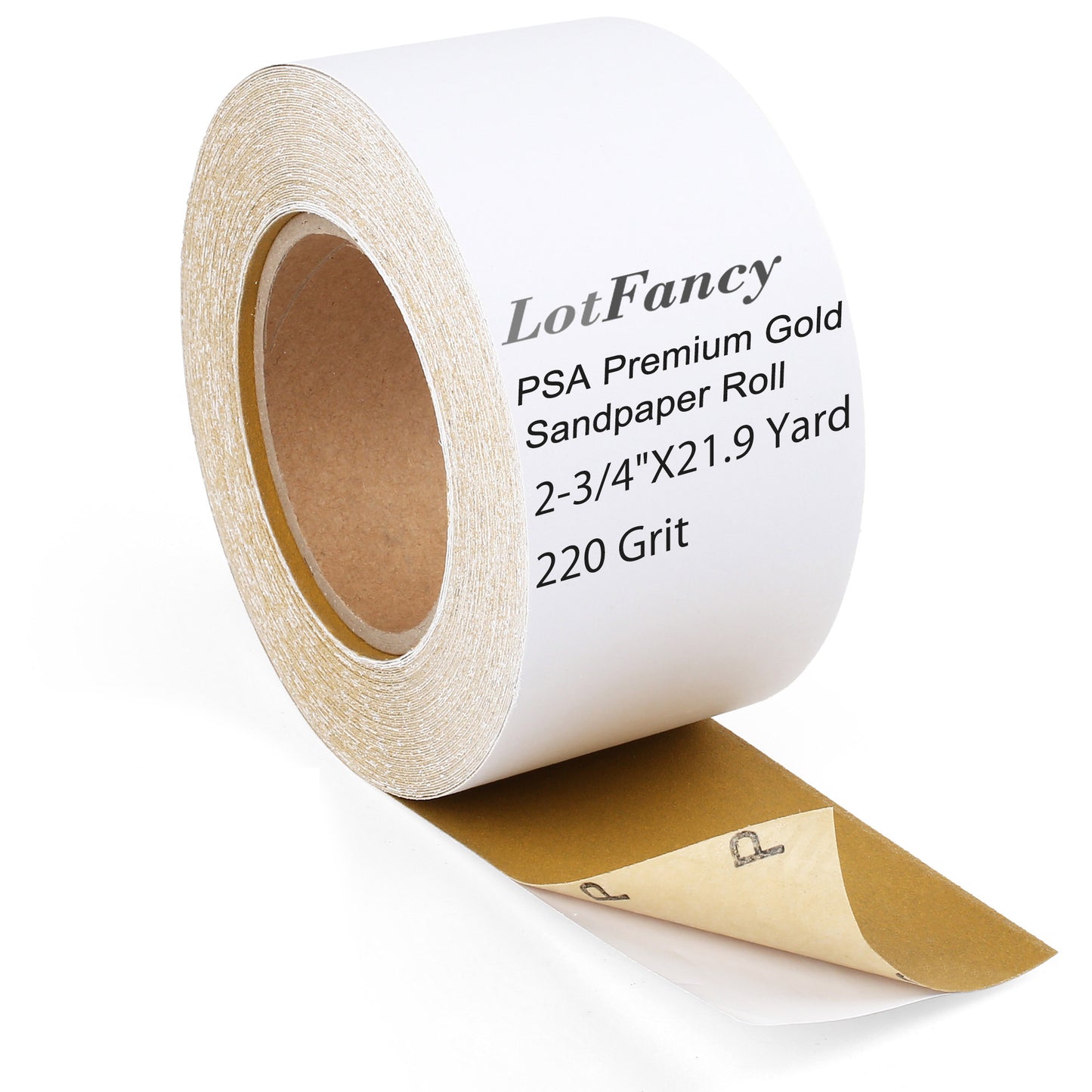 LotFancy Sandpaper Roll, PSA Self Adhesive Sticky Back Longboard Sand Paper, 2-3/4" Wide by 21.9 Yard Long, Premium Aluminum Oxide Abrasive Sanding Roll, for Automotive and Woodworking