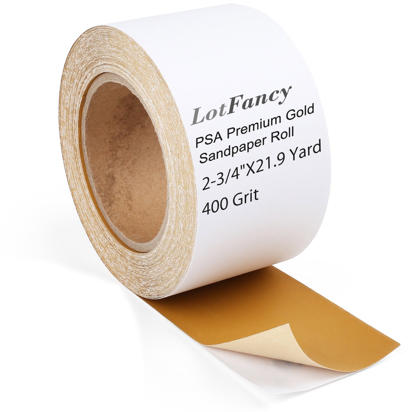 LotFancy Sandpaper Roll, PSA Self Adhesive Sticky Back Longboard Sand Paper, 2-3/4" Wide by 21.9 Yard Long, Premium Aluminum Oxide Abrasive Sanding Roll, for Automotive and Woodworking