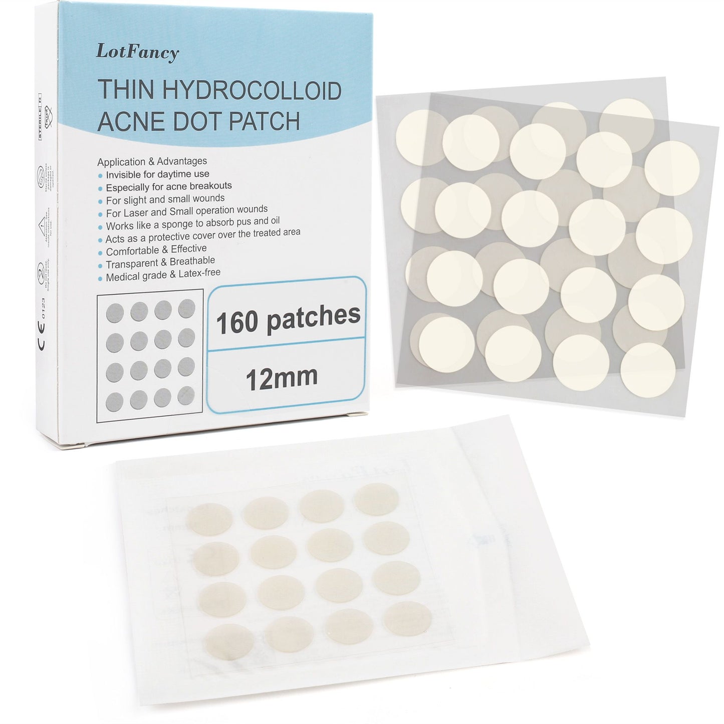 LotFancy Acne Patches, Hydrocolloid Pimple Patches for Face, Clear Zit Stickers for Blemishes, Spots, Skin Acne Dots Treatment