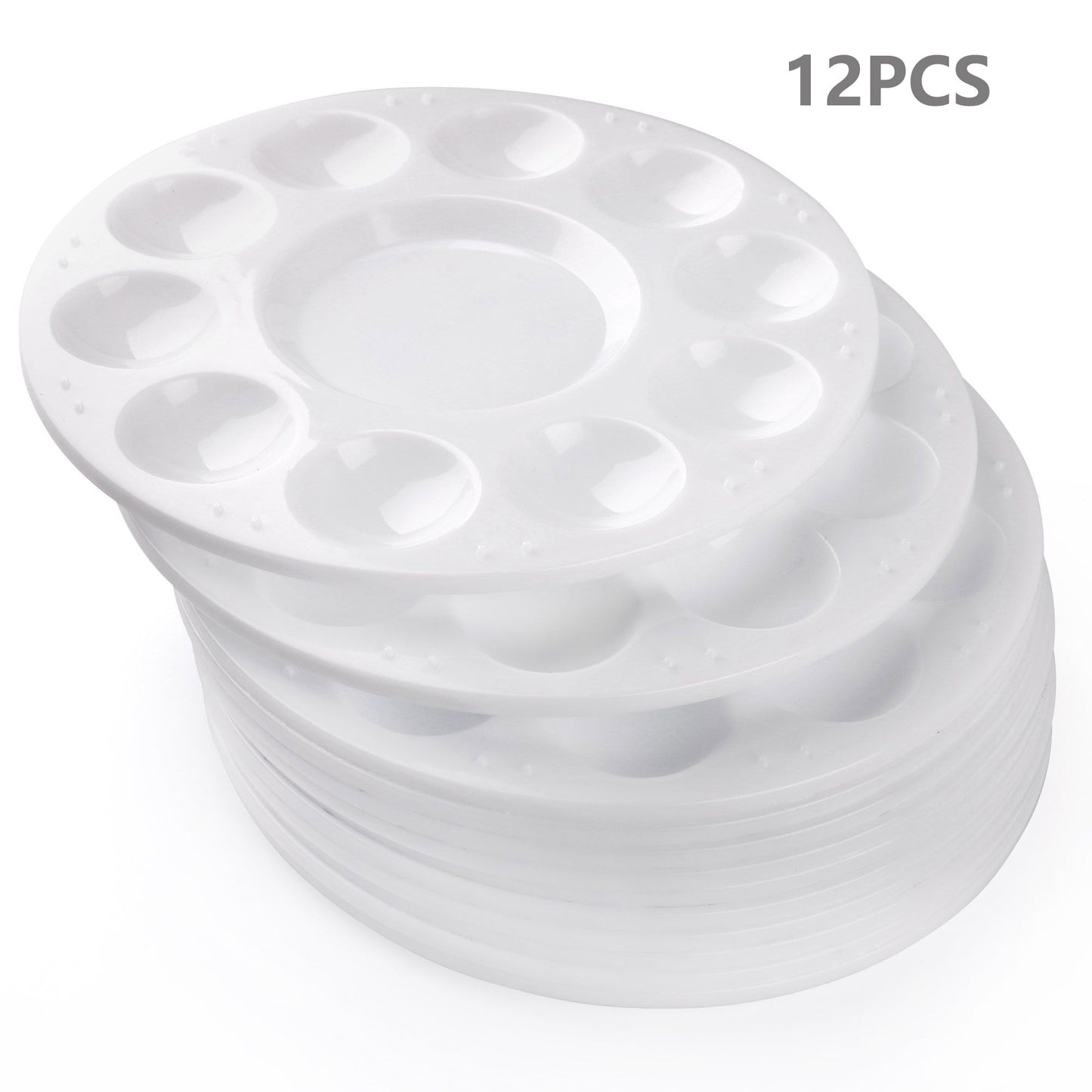 LotFancy Paint Tray Palettes for Acrylic Oil Watercolor Craft DIY Art Painting, Round Plastic Pallets