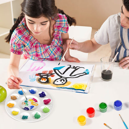 LotFancy 12 Plastic Painting Tray Palettes, Plastic Paint Pallets for Kids