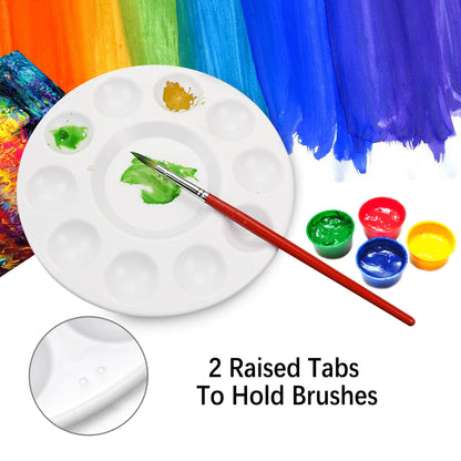 LotFancy 12 Plastic Painting Tray Palettes, Plastic Paint Pallets for Kids