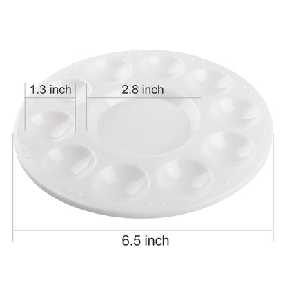 LotFancy Paint Tray Palettes for Acrylic Oil Watercolor Craft DIY Art Painting, Round Plastic Pallets