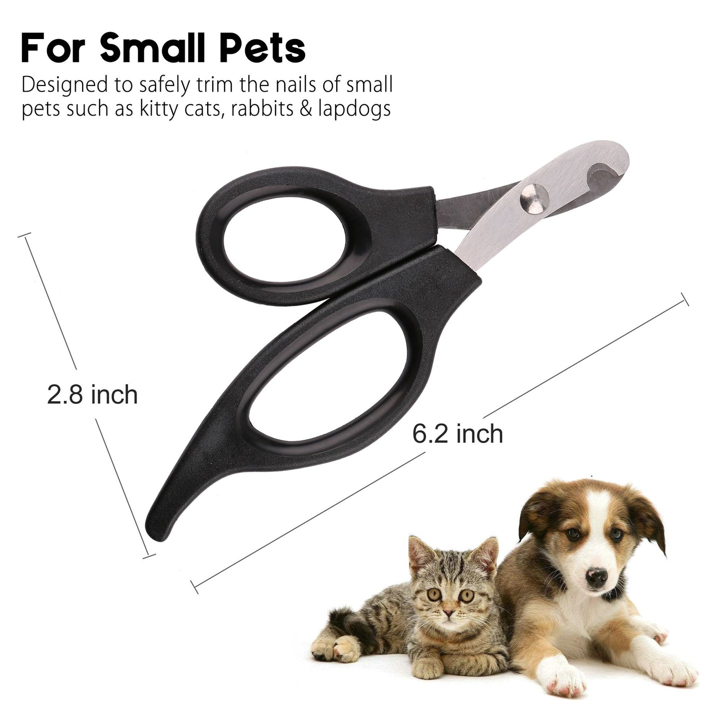 Prime Pets Cat Dog Nail Clippers with Safety Guard, Stainless Steel Cat Claw Clippers