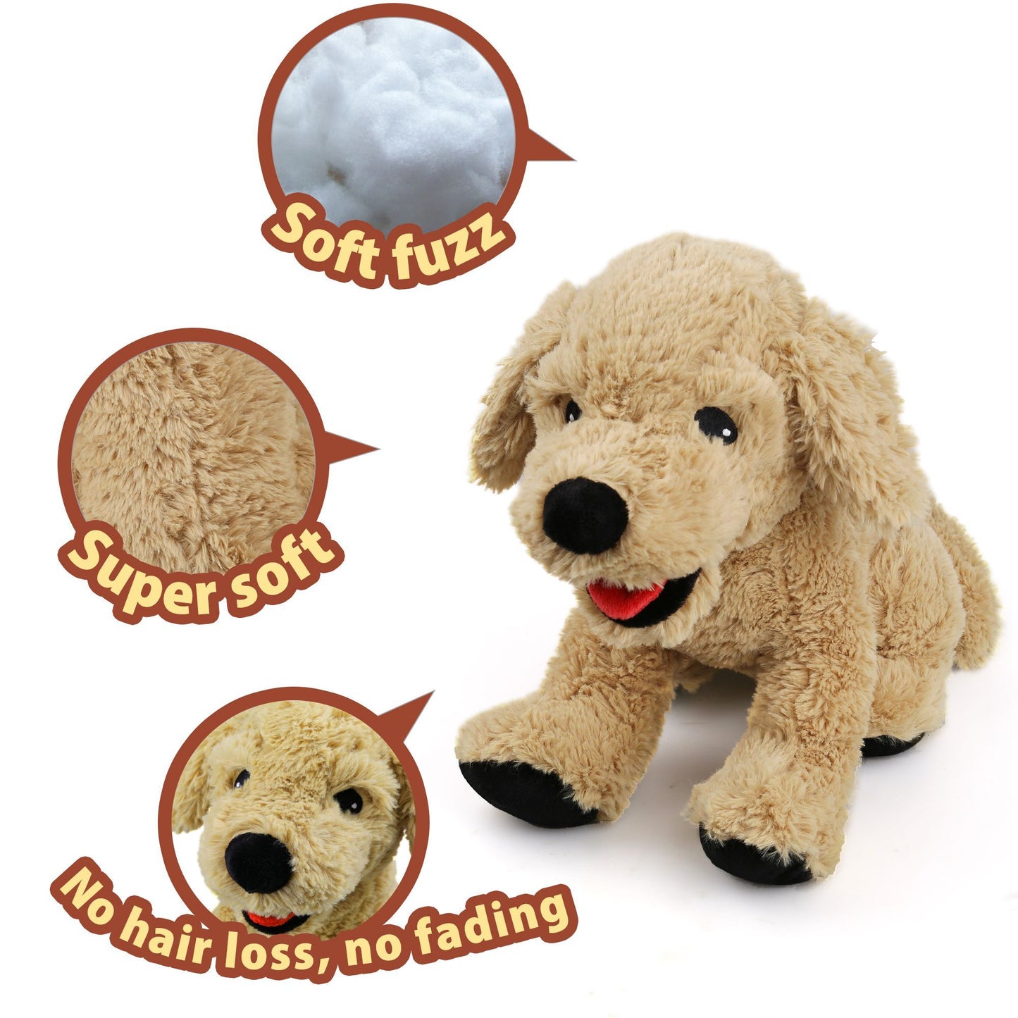 LotFancy Dog Stuffed Animals, 12" Golden Retriever Plush Toys, Puppy for Kids, Pets, Girls