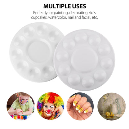 LotFancy Paint Tray Palettes for Acrylic Oil Watercolor Craft DIY Art Painting, Round Plastic Pallets