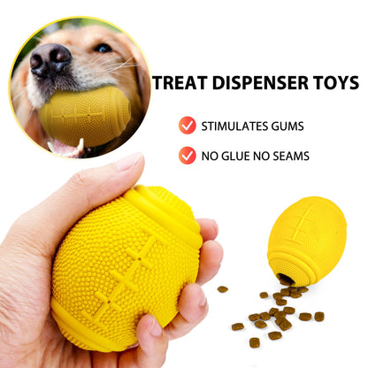 2PCS Durable Dog Toys, Dog Chew Toys for Aggressive Chewers, Indestructible Tough Dog Ball Toy and Non-Toxic Rubber Ring, Natural Rubber Pet Teeth Cleaning Toys for Small Medium Dog Playing Throwing