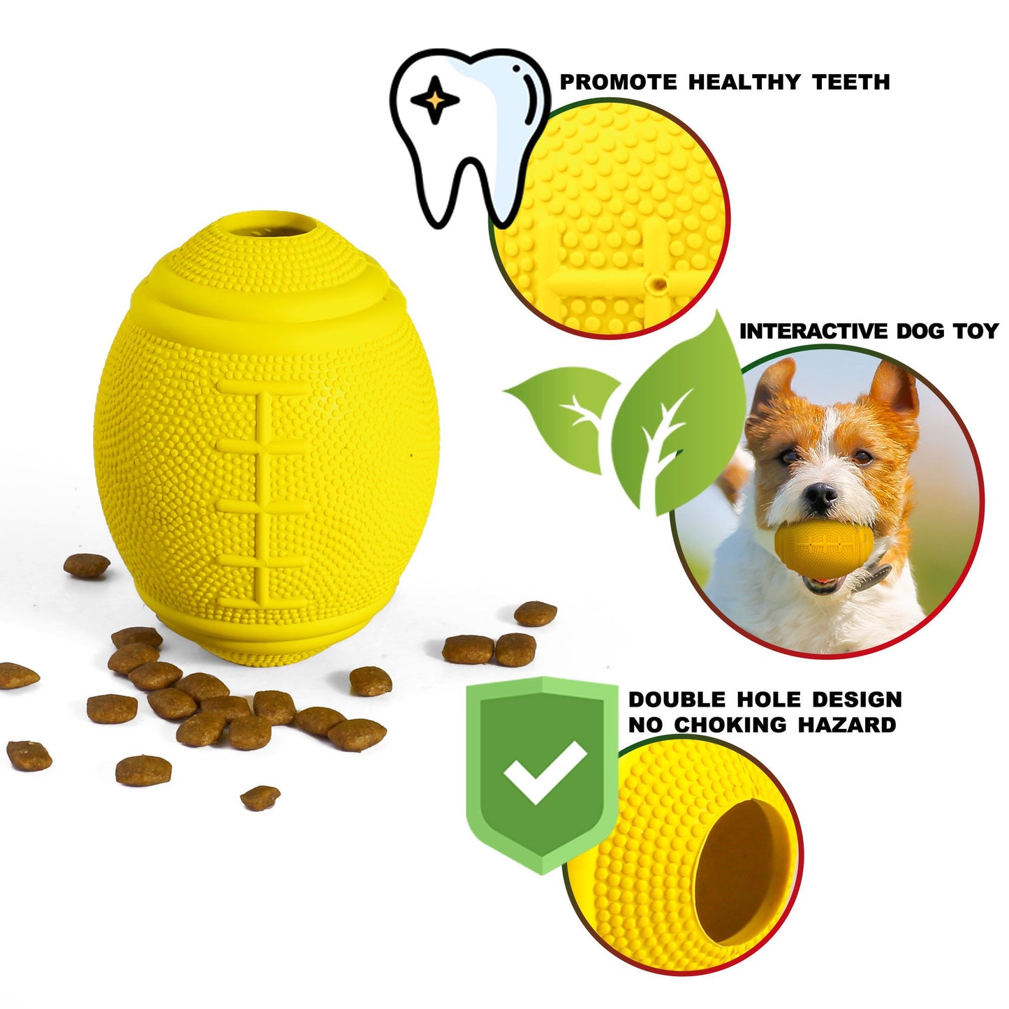 2PCS Durable Dog Toys, Dog Chew Toys for Aggressive Chewers, Indestructible Tough Dog Ball Toy and Non-Toxic Rubber Ring, Natural Rubber Pet Teeth Cleaning Toys for Small Medium Dog Playing Throwing