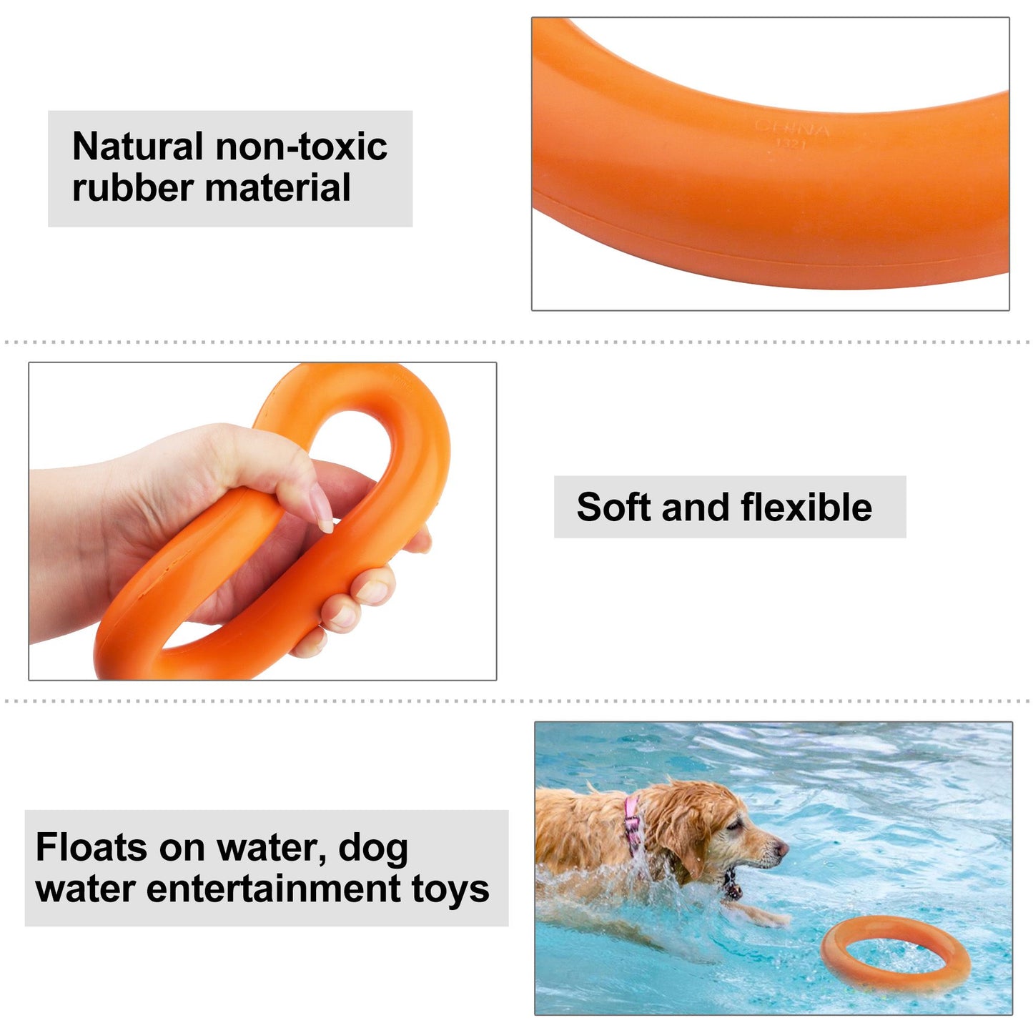 2PCS Durable Dog Toys, Dog Chew Toys for Aggressive Chewers, Indestructible Tough Dog Ball Toy and Non-Toxic Rubber Ring, Natural Rubber Pet Teeth Cleaning Toys for Small Medium Dog Playing Throwing