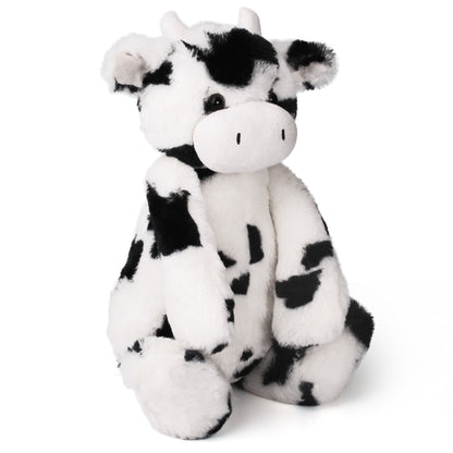 LotFancy Cow Stuffed Animals, 16 inch Tubbie Wubbie Soft Plush Cow for Babies, Farm Animal Toy Birthday for Boys Girls, White and Black, Kids Room Decoration PMT