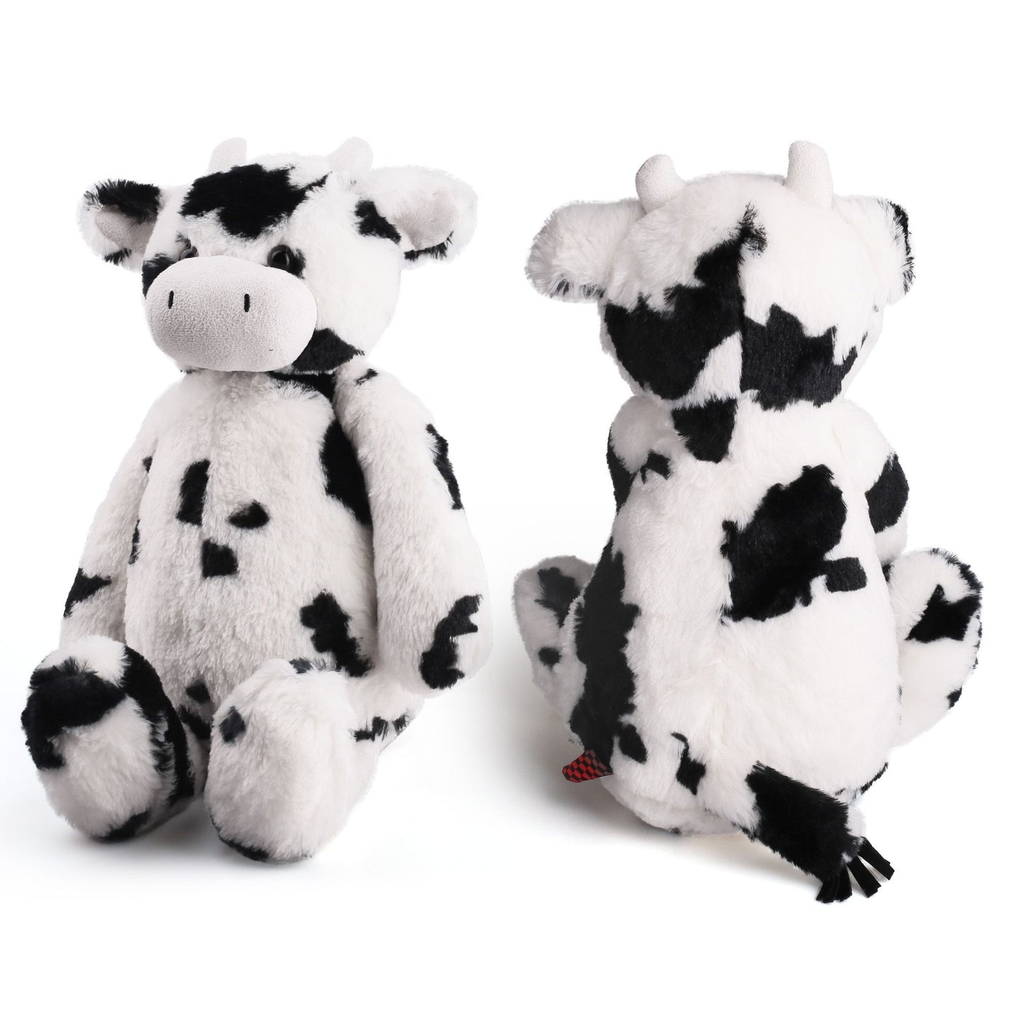 LotFancy Cow Stuffed Animals, 16 inch Tubbie Wubbie Soft Plush Cow for Babies, Farm Animal Toy Birthday for Boys Girls, White and Black, Kids Room Decoration PMT