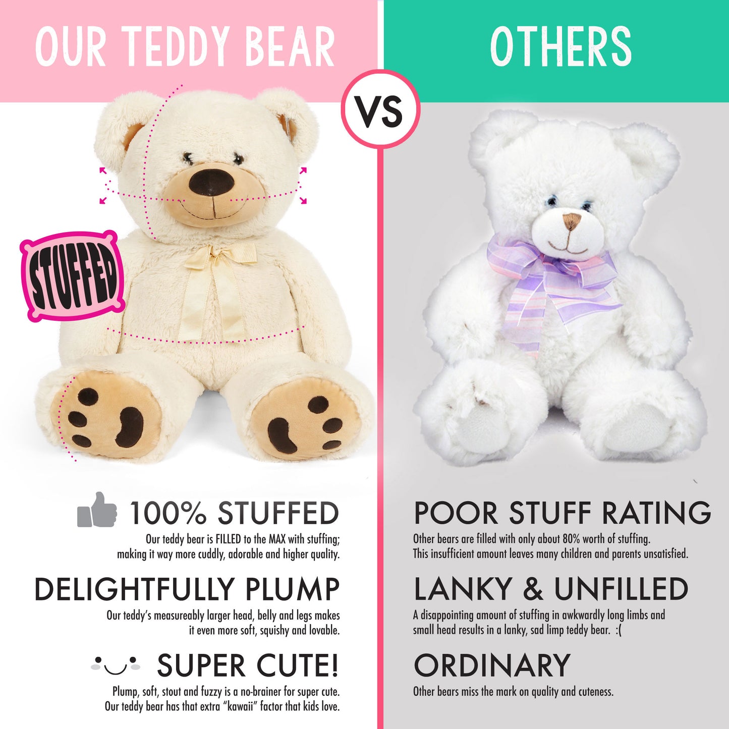 LotFancy Teddy Bear Plush Toys Stuffed Animals