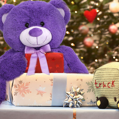LotFancy Giant Teddy Bear Stuffed Animal, Gift for Girls Girlfriend Wife, Purple, 39"