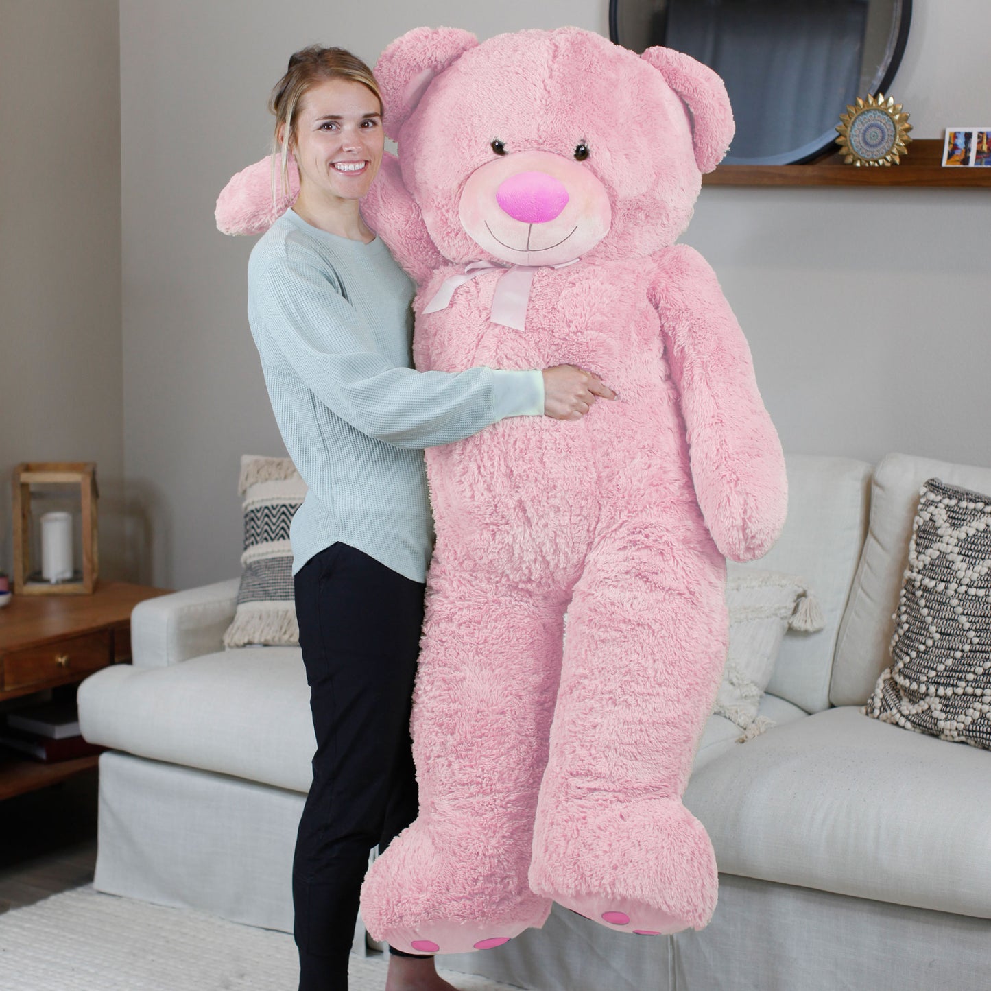 LotFancy 63" Giant Teddy Bear Stuffed Animal, Gift for Girls Girlfriend Wife, Pink