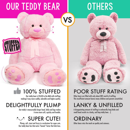 LotFancy 63" Giant Teddy Bear Stuffed Animal, Gift for Girls Girlfriend Wife, Pink