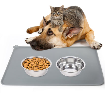 Prime Pets Silicone Dog Food Mat, Pet Placemat for Dogs and Cats, Waterproof, 18.5x12 in