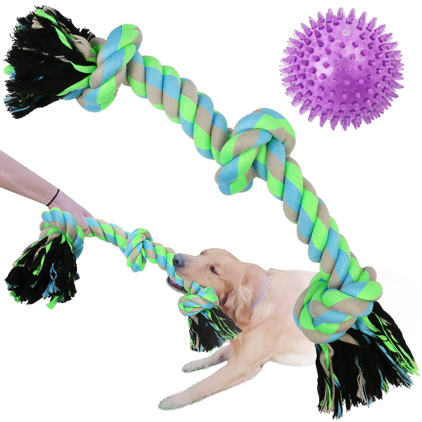 Prime Pets Dog Rope Toy for Aggressive Chewers, Dog Chew Toys for Large and Medium Dogs,Puppy