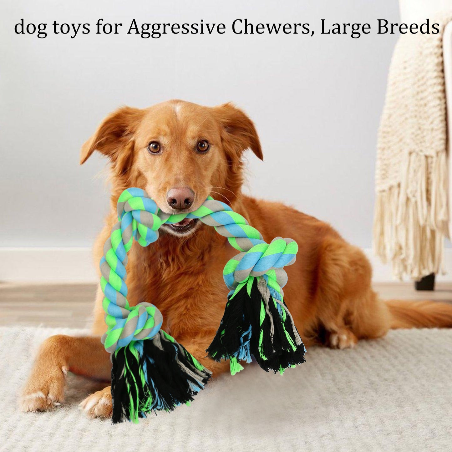 Prime Pets Dog Rope Toy for Aggressive Chewers, Dog Chew Toys for Large and Medium Dogs,Puppy