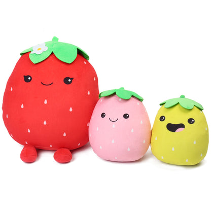 LotFancy Cute Strawberry Plush Pillow, Squishy Stuffed Animal Plushie Doll Gift for Kids Girls Boys