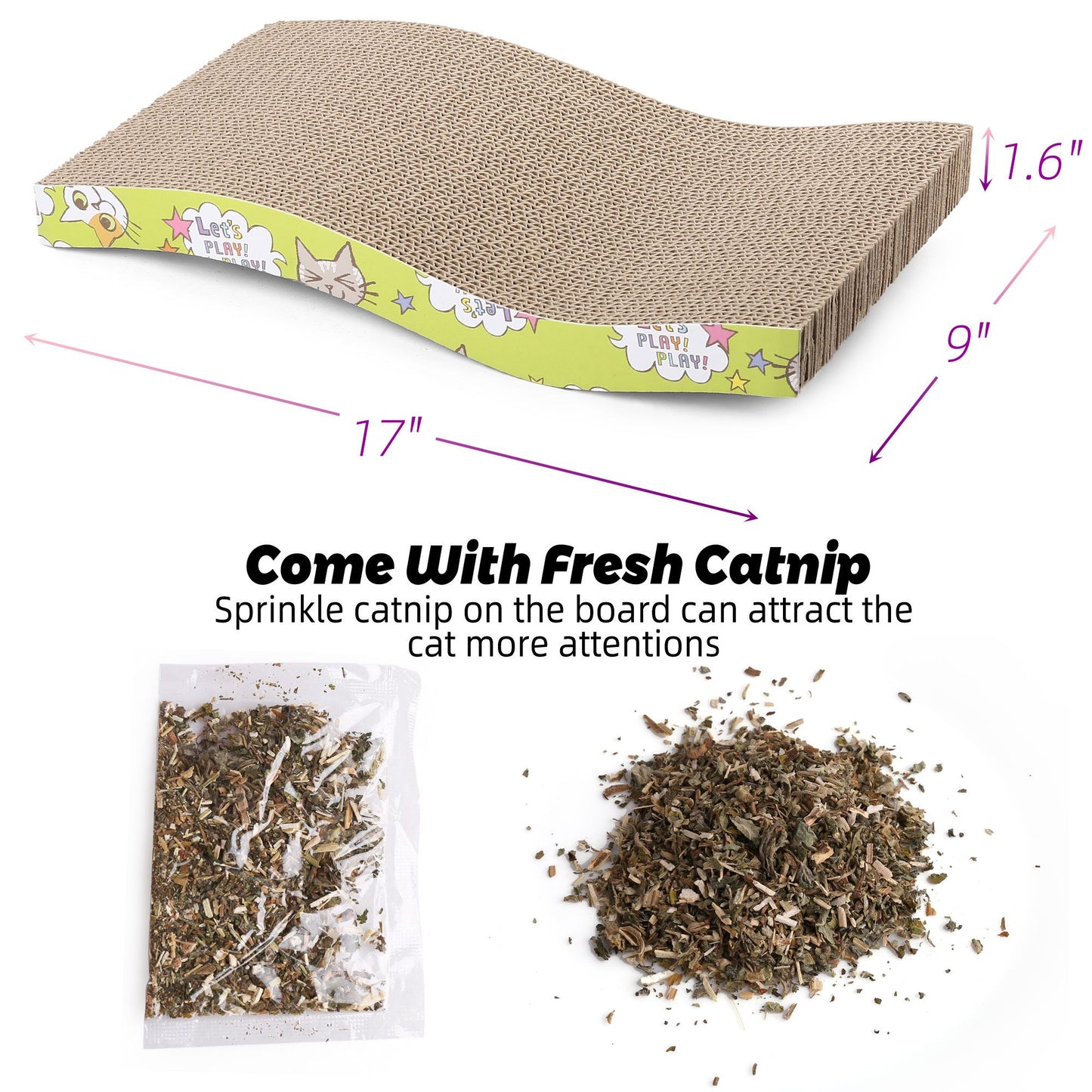 Prime Pets 9 in Cardboard Reversible Cat Scratchers with Catnip