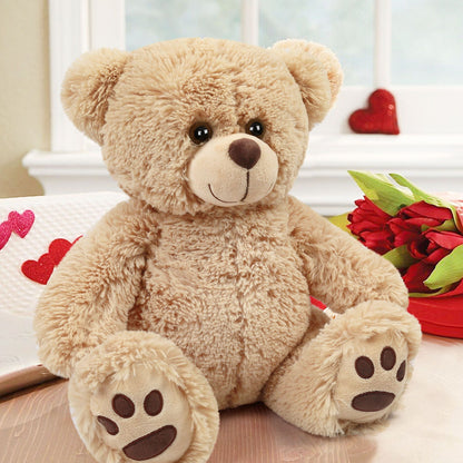 LotFancy 17" Teddy Bear Stuffed Animals, Soft Plush Bear with Footprints, Gifts for Girls Girlfriend Wife