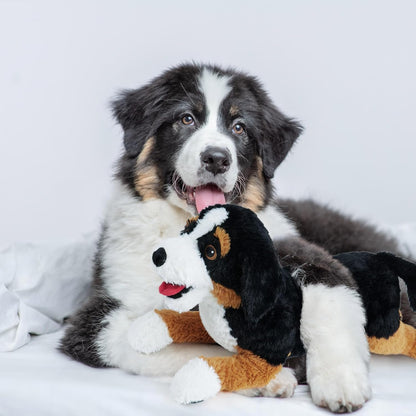 LotFancy 27 in Dog Stuffed Animal, Large Retriever Plush Toy Gift, Black, Brown and White