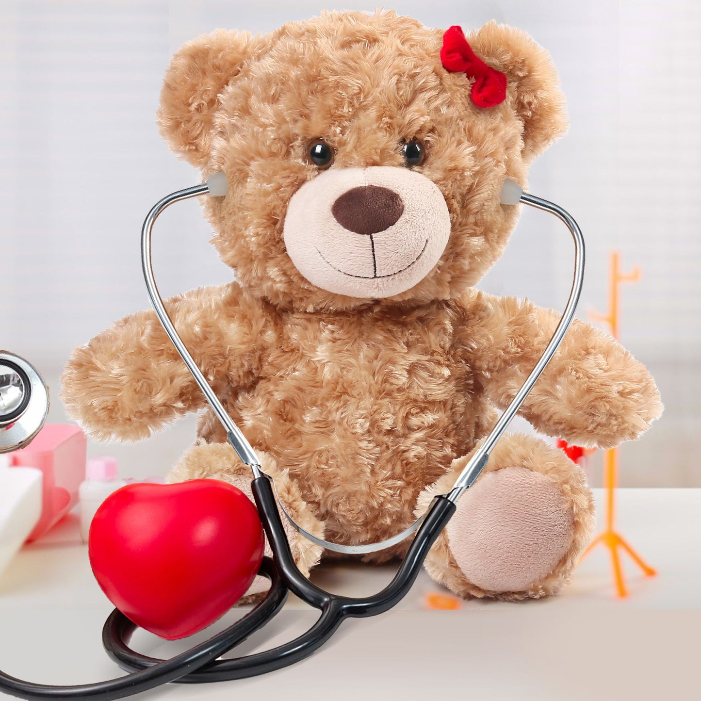 LotFancy 15 in Teddy Bear Stuffed Animal, Bear Plush Toy, Gift for Kids Girls Boys