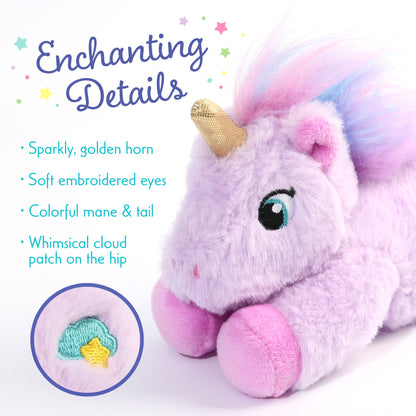 BenBen Unicorn Stuffed Animal 7", Set of 2, Purple and White, Small Unicorn Plush Toy Gifts for Baby Girls Boys