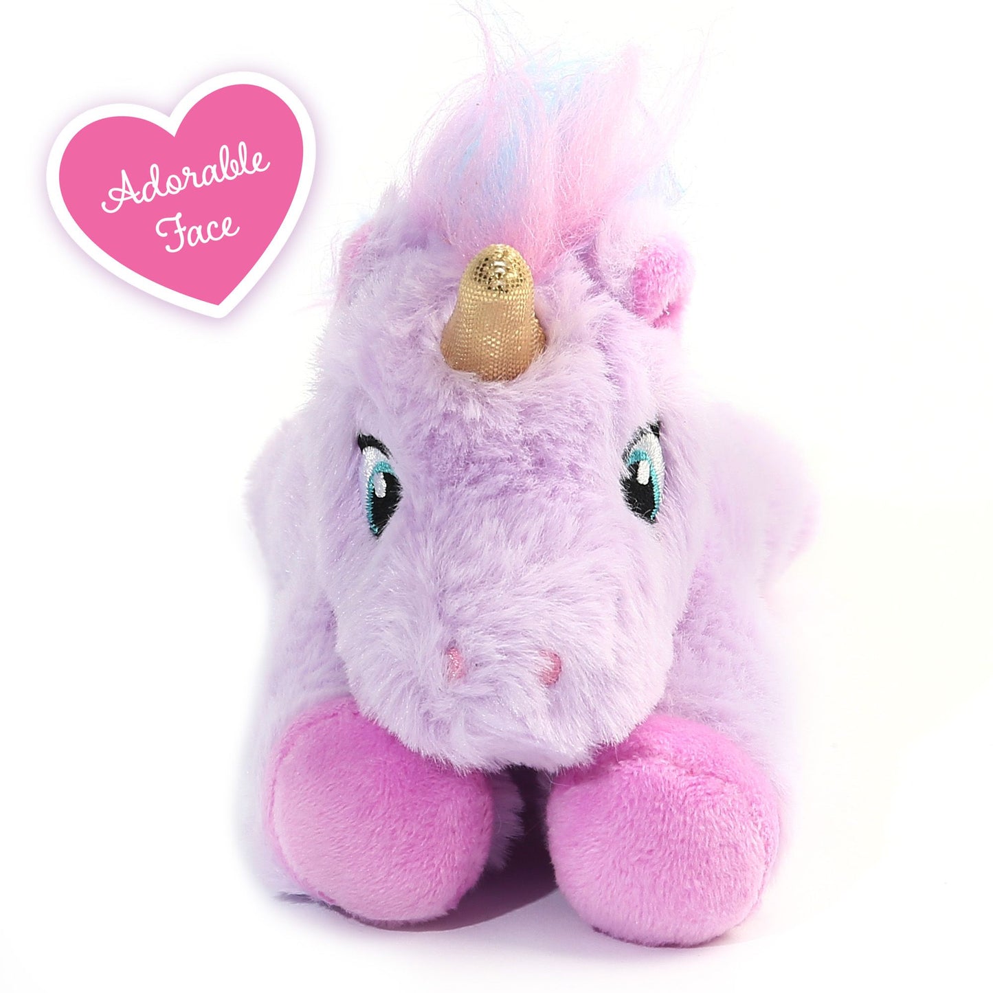 BenBen Unicorn Stuffed Animal 7", Set of 2, Purple and White, Small Unicorn Plush Toy Gifts for Baby Girls Boys