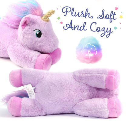LotFancy 2 Pcs 12" Unicorn Stuffed Animal Plush Toys Gifts for Kids, Girls, Purple and White