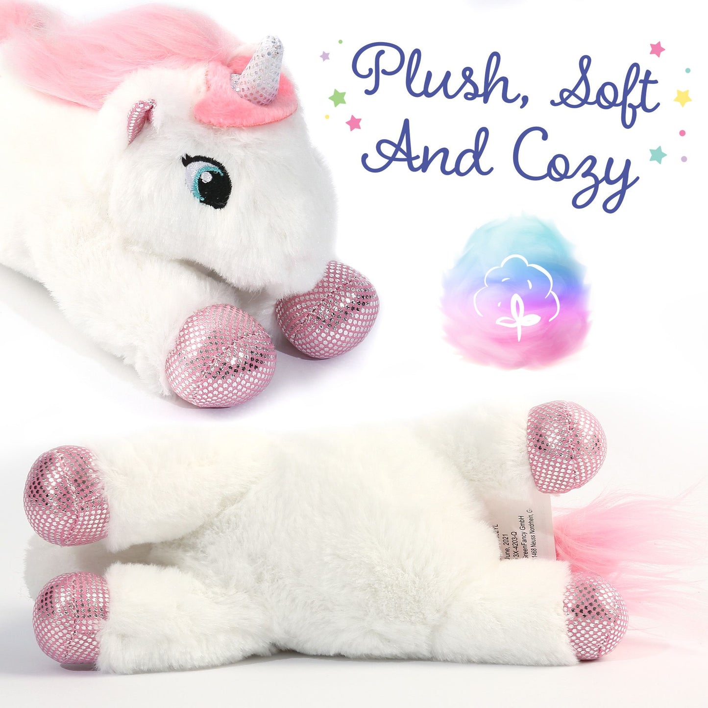 BenBen Unicorn Stuffed Animal 7", Set of 2, Purple and White, Small Unicorn Plush Toy Gifts for Baby Girls Boys