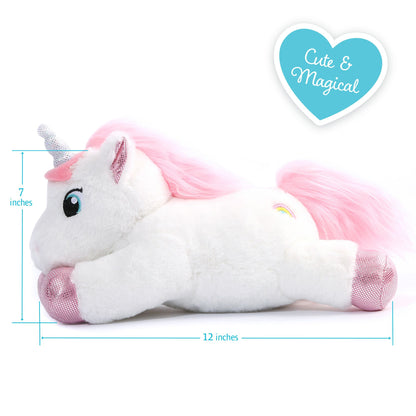 LotFancy 2 Pcs 12" Unicorn Stuffed Animal Plush Toys Gifts for Kids, Girls, Purple and White