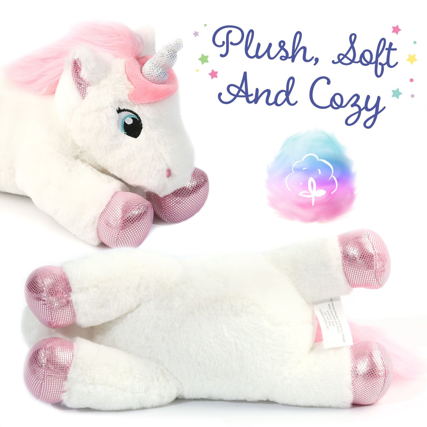LotFancy 2 Pcs 12" Unicorn Stuffed Animal Plush Toys Gifts for Kids, Girls, Purple and White
